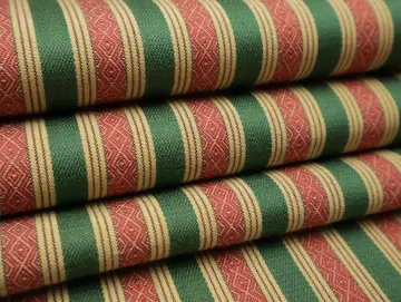 Möbelstoff Polsterstoff Luxus Bezugsstoff Hochwertiger Designer luxuriös Vintage Dekostoff für Sofa Eckbank Couch Stuhl Premium Modern Edel Soft Elegant gestreift Antikrot Tannengrün Dunkelbeige